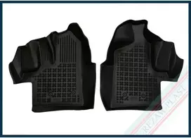 Rezaw Plast Guminiai kilimėliai Ford Transit IV 2015-2021m. (front, vinyl flooring, Version for the U.S. market, with built-up space under the seats - high-sided floor mats)