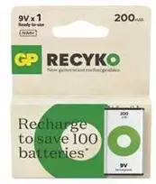 Įkraunamas elementas GP RECYKO 9V, 200 mAh