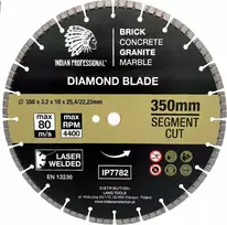 Indian Professional DEIMANTINIS DISKAS 350 mm SEGMENTINIS TURBO PJOVIMAS INDIŠKAM PROFESSIONALUI