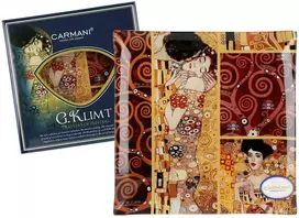 Carmani stiklo lėkštė 25x25cm , G.Klimt "Bučinys"
