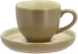 Puodeliai Espresso kavai su lėkštute BITZ Wood/Sand 0.07 l