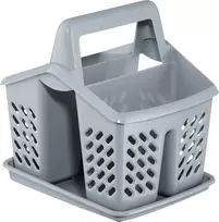 Dėklas stalo įrankiams džiovinti pilkos spalvos 17x14x18 cm Domotti 229435