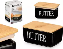 Sviestinis indas Kinvara Keraminis sviestinis indas su užrašu BUTTER, 10 x 16,5 x 8,5 cm