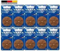 Elementai klausos aparatams 312 VARTA 60vnt