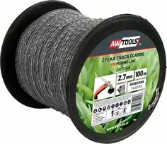 AW-Tools AWTOOLS PJOVIMO VALAS CLASSIC 3,0x100m / SUKTAS KVADRATAS SU ŠERDIMI / RITĖ