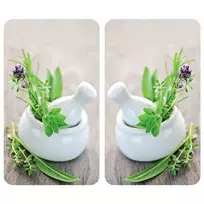 Stiklinės lėkštės HERB GARDEN viryklei - 2 vnt, WENKO