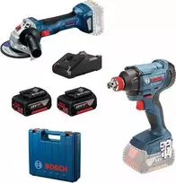 Įrankių rinkinys Bosch 0615990N1U (GDX 180-LI + GWS 180-LI); 18V; 2x4,0 Ah akum.