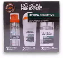 Kelioninis rinkinys „L'Oreal Paris“: „Men Expert“, be alkoholio, drėkinamasis – regeneruojamasis, dienai – nakčiai, kreminis, veidui, 50 ml + „Men Expert“