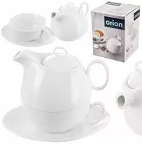 Orion Arbatinukas su puodeliu 600 ml baltas porcelianas