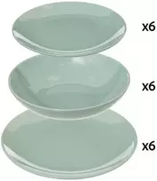 Secret De Gourmet COLORAMA pietų rinkinys 6 asmenims, mėtų spalvos, 18 elementų