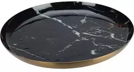 Home Styling Collection Dekoratyvinė lėkštė MARBLE, juodos sp., ø28 cm