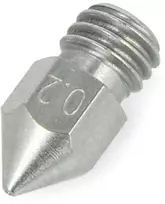 Oem Grūdinto plieno ekstruderio antgalis 0.2mm MK8 1.75mm plastikui