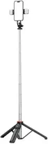 Hurtel Asmenukių lazda WC13YDS telescopic tripod 1.3m with double lamp and phone holder – juodos spalvos