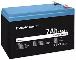 Qoltec Akumuliatorius LiFePO4 Ličio geležies fosfatas | 12,8 V | 7Ah | 89,6 Wh | BMS