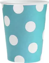 GoDan Popieriniai puodeliai mėlyna su baltais taškeliais, 6vnt., 270ml