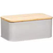 Bamboo Metalinė duonkepė su bambukine pjaustymo lentele, pilka, 2in1, ZELLER