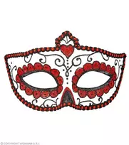 Widmann Nežinomas Kaukė DIA DE LOS MUERTOS 03851, balta/raudona, plastikas