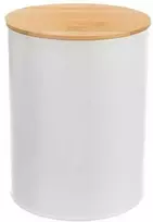Orion Maisto laikymo dėžutė WHITELINE 2,3 l Baltas metalas su bambuko dangčiu