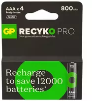 Gp Batteries Baterija – GP R03 AAA ReCyko PRO 800 mAh, 4 vnt.