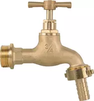 Čiaupas 3/4" išor.sr. su vožtuvu, išėjimas su 3/4" išor.sr. 13 mm žarnai Bradas, žalvaris