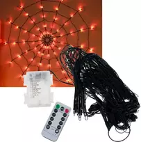 Dekoratyvinė lempučių girlianda Voratinklis 70 LED, oranžinė