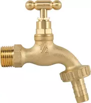 Čiaupas 1/2" x 3/4" išor.sr su vožtuvu ir jungtimi 13 mm žarnai Bradas SLOW OPEN, žalvaris