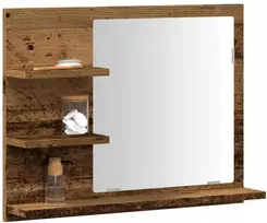Veidrodinė vonios kambario spintelė, medienos, 60x10,5x45cm