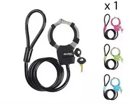 Masterlock MASTER LOCK Antrankių tipo trosinė spyna su vinilo apvalkalu ir 4 raktais (Dydis: Mėlyna)