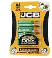 JCB RTU NiMH AA/R06 baterijos, min. 1200mAh, iš anksto įkrautos, blisterinėje pakuotėje 4 vnt.