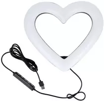 OEM LED Ring Stream RGB lempa 10" su laikikliu mobiliam HEART + trikojui JM26-10 juodas