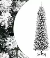 Dirbtinė siaura Kalėdų eglutė su sniegu, 120cm, PVC ir PE