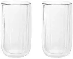 Double-wall glasses Homla CEMBRA GROOVE, 2 x 350 ml