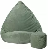 Sėdmaišis su pufu Mega Dot Velour L, 80x105 cm, mėtų spalvos