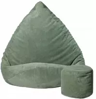 Sėdmaišis su pufu Mega Dot Velour XXL, 100x130 cm, mėtų spalvos