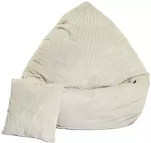 Sėdmaišis su pagalve Mega Lincoln L, 80x105 cm, pilkšvos smėlio spalvos