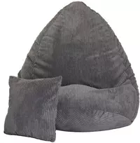 Sėdmaišis su pagalve Mega Lincoln L, 80x105 cm, pilkas