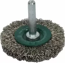 Abraboro Diskinis šepetys 50 mm ABRABORO - gofruota viela, kotelis, INOX