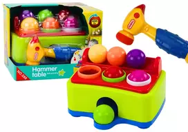 Lean Toys Interaktyvus vaikų žaislas su plaktuku ir spalvotais kamuoliukais
