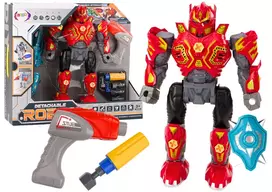 Lean Toys Raudonas robotas su gręžtuvu ir šviesomis