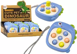Lean Toys Kišeninis žaidimas „Whack A Mole“ su raidėmis, dinosauro formos, mėlynas