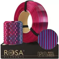 3D plastikas PLA dvipusė mėlyna/fuksijos (Midnight City) 1.75mm 1kg refill pakuotė Rosa3D