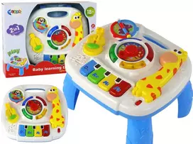 Interaktyvus edukacinis stalas Lean Toys su judančiu laikrodžiu, 24,5x22,5x16 cm