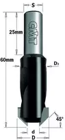 Grąžtas Kūginis gilintuvas su lygiagrečiu koteliu CMT 521.516.12; S=10 mm; D=16 mm