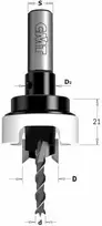 Medienos grąžtas su gilintuvu CMT 515.415.11A; S=10 mm; d=4 mm; D=15 mm