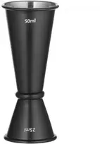 Bar Up Dvipusis barmeno matavimo puodelis su žiedu 25 ml 50 ml - juodas