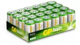 GP Super šarminė baterija, C dydis, 14A/LR14, 1,5 V, 24 vnt. pakuotė