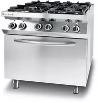 Dujinė viryklė 4 degikliai su elektrine konvekcine orkaite GN1/1 Kitchen Line - Hendi 225882