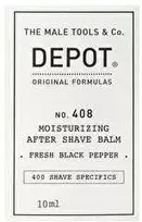 „Depot 400 Shave Specifications No. 408“ drėkinamasis balzamas po skutimosi su šviežiais juodaisiais pipirais, 10 ml