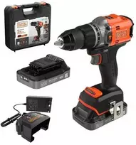 Black & Decker wiertarko-wkrętarka smūginis akumuliatorinė, 50Nm, 18V POWERCONNECT, Juodas & Decker [BLD683D2XK-QW] 2x2,0Ah, dėklas