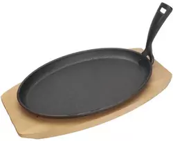 Hendi Ketaus lėkštė su mediniu pagrindu, kaitvietės rankena, 280 x 140 mm